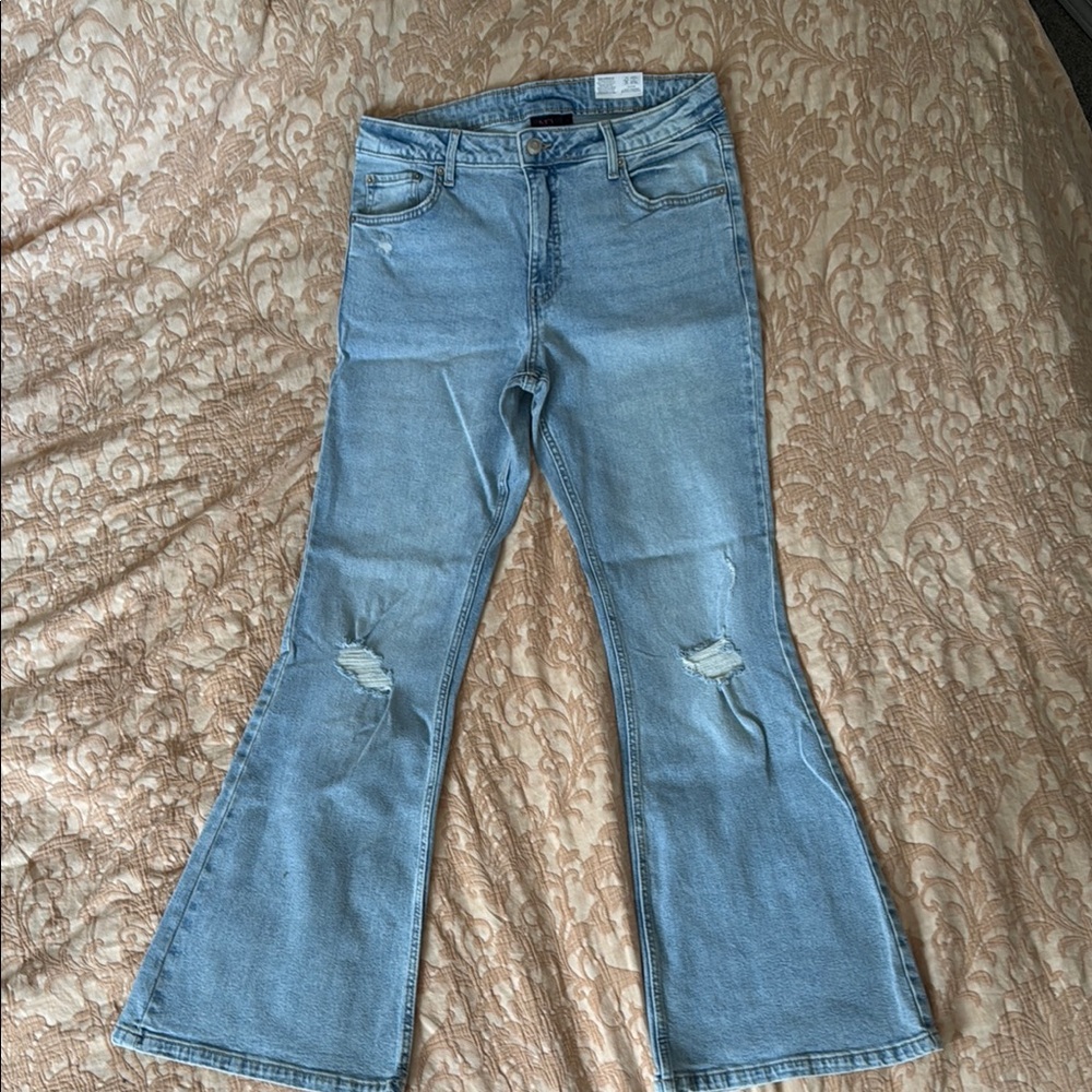 Women's Light Blue Flared Jeans